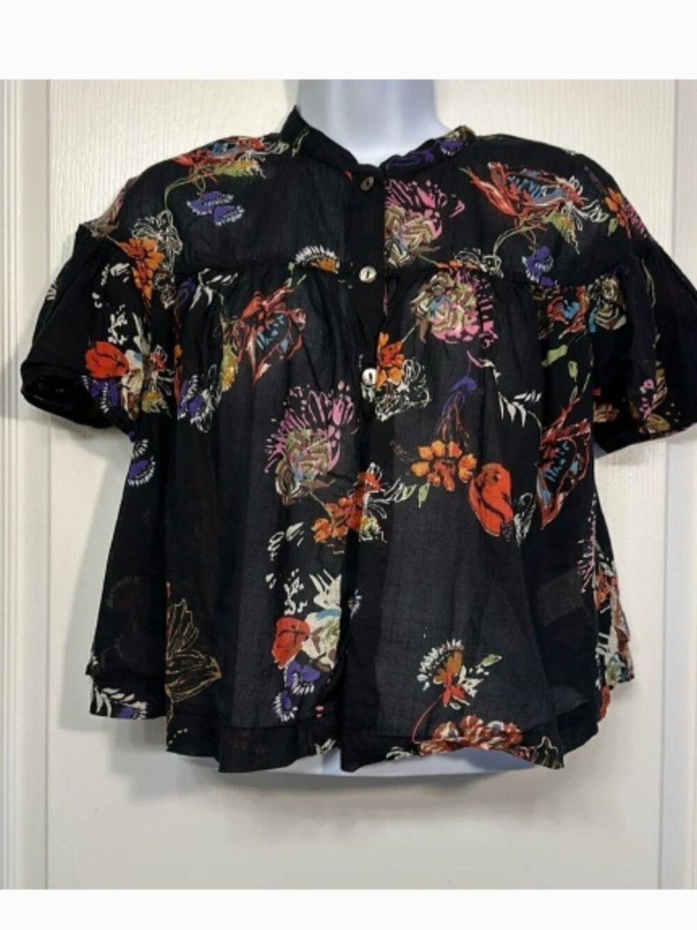 Nwot Free People Sweet Escape Floral Sheer Blouse View 2